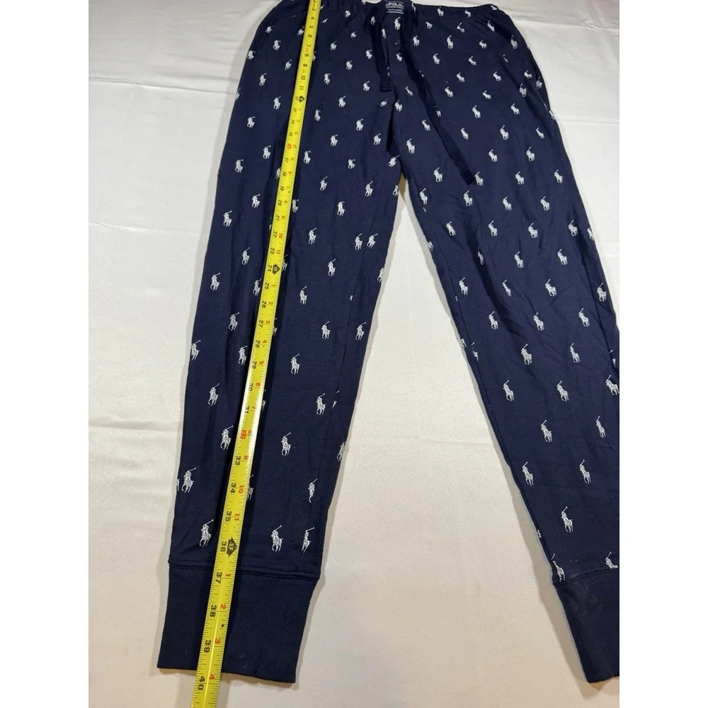 Polo Ralph Lauren Men's Navy Blue All Over Pony Knit Sleep Jogger Pants Medium